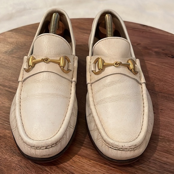 🔥FINAL PRICE🔥Gucci 1953 Horsebit loafer white vintage unisex men 6 women's 8 - Picture 1 of 17
